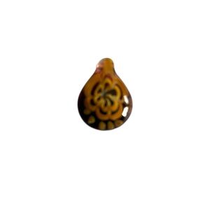 Artistic Glass Brown And Tan Floral Design Pendant